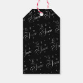黒モダンと白のクリスマスギフトタグ ギフトタグ (正面)