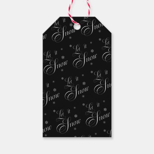 黒モダンと白のクリスマスギフトタグ ギフトタグ (正面)