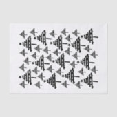 黒モダンと白のクリスマスツリーパターン 薄葉紙 (正面)