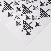 黒モダンと白のクリスマスツリーパターン 薄葉紙 (詳細)