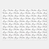 黒モダンと白のクリスマスツリー&トナカイ ラッピングペーパーシート (正面)