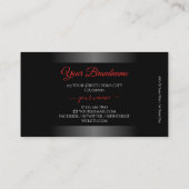 黒モダンと白のグラデーションの赤い枠にロゴを追加 名刺 (裏面)