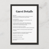 黒モダンと白のジオメト結婚リのゲスト情報 エンクロージャーカード (正面)