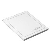 黒モダンと白のスクリプガーリート名 ノートパッド (アングル)