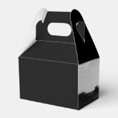 黒モダンと白のスクリプトのカップルの写真結婚 フェイバーボックス (裏面サイド)