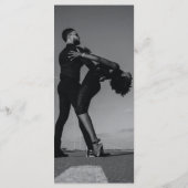 黒モダンと白のスクリプトのカップルの写真結婚 メニュー (裏面)