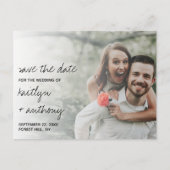 黒モダンと白のスクリプミニマルト写真 案内ポストカード (正面)