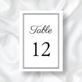 黒モダンと白のスクリプ結婚ト テーブルナンバー