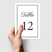 黒モダンと白のスクリプ結婚ト テーブルナンバー