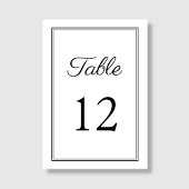 黒モダンと白のスクリプ結婚ト テーブルナンバー