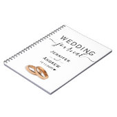 黒モダンと白のスクリプ結婚ト ノートブック (左側)