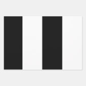 黒モダンと白のストライプカラーブロック ラッピングペーパーシート (正面2)