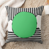 黒モダンと白のストライプドット クッション (ブランケット)