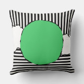 黒モダンと白のストライプドット クッション (裏面)