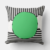 黒モダンと白のストライプドット クッション (正面)