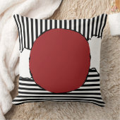 黒モダンと白のストライプドット クッション (ブランケット)