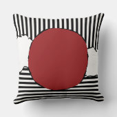 黒モダンと白のストライプドット クッション (裏面)