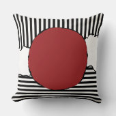 黒モダンと白のストライプドット クッション (正面)