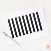 黒モダンと白のストライプパターン 長方形シール (封筒)