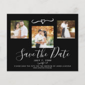 黒モダンと白のストライプ写真日付の保存 (正面)