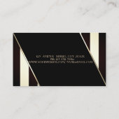 黒モダンと白のストライプ唇 名刺 (裏面)