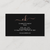 黒モダンと白のストライプ文字 名刺 (裏面)