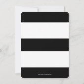 黒モダンと白のストライプ日付の保存 セーブザデート (裏面)