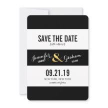 黒モダンと白のストライプ日付の保存