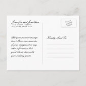 黒モダンと白のストライプ日付の保存 案内ポストカード (裏面)