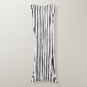 黒モダンと白のストライプ水色 ボディピロー (正面縦)