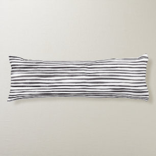 黒モダンと白のストライプ水色 ボディピロー