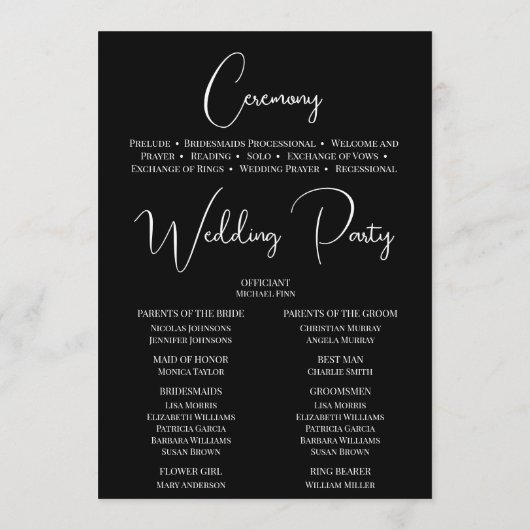 黒モダンと白のタイムラ結婚インアイコン プログラム (裏面)