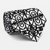 黒モダンと白のタオ模様 ネクタイ (ロール)