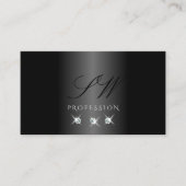 黒モダンと白のダイヤきらめくモンドイニシャル 名刺 (正面)