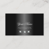 黒モダンと白のダイヤきらめくモンドスタイリッシュ 名刺 (正面)