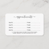 黒モダンと白のダイヤモンドアポイントメントカード エンクロージャーカード (裏面)