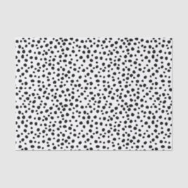 黒モダンと白のダルマチアのスポットパターン 薄葉紙