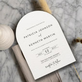 黒モダンと白のテクスチャア結婚ーチの写真 招待状