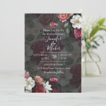 黒モダンと白のテーマとブルゴーニュの花