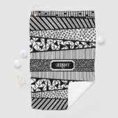 黒モダンと白のパターン、パーソナライズ可能 ゴルフタオル (インサイチュ)