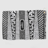 黒モダンと白のパターン、パーソナライズ可能 ゴルフタオル (横)