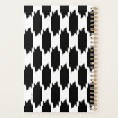 黒モダンと白のブラシストローク プランナー手帳 (裏面)