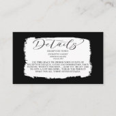 黒モダンと白のブラシストロ結婚ークの詳細 エンクロージャーカード (正面)
