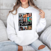 黒モダンと白のベスティー9フォトコラージュ パーカ