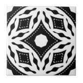 黒モダンと白のモザイク模様 タイル (正面)