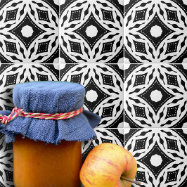 黒モダンと白のモザイク模様 タイル