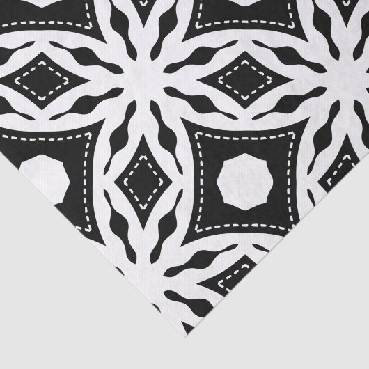 黒モダンと白のモザイク模様 薄葉紙 (詳細)