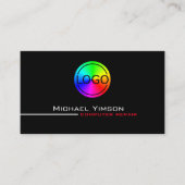 黒モダンと白のロクールゴプロフェッショナル 名刺 (正面)