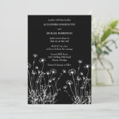 黒モダンと白のワイルドフラワー結婚ズ 招待状 (スタンド正面)