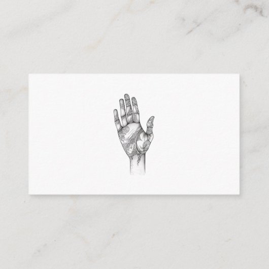 黒モダンと白の入れ墨アーティスト 名刺 (裏面)